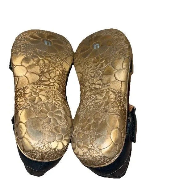 Josef Seibel Rosalie 37 Womens Sandals Sz 6 - 6.5 Leather Hook & Loop Round Toe - Picture 7 of 8